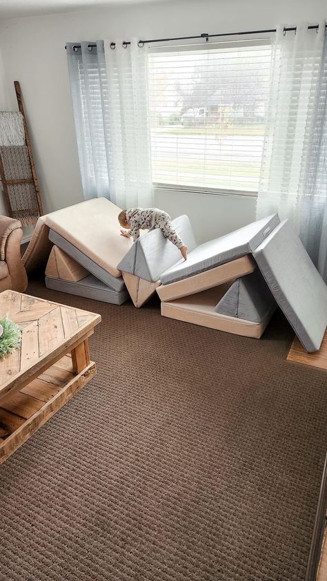 Nugget Couch Bridge, Nugget Couch Ideas Two Slide, Nugget Builds With Couch, Nugget Chair Configuration, 2 Nugget Obstacle Course, 2 Couch Nugget Builds, Two Nugget Ideas, 3 Nugget Obstacle Course, Nugget Climbing Ideas