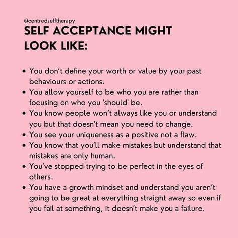 Accepting Who You Are Quotes, Love And Acceptance, Self Understanding, Self Acceptance Activities, Acceptance Therapy, Self Assured, Accepting Things For What They Are, Self Love Talk, Accepting Imperfection