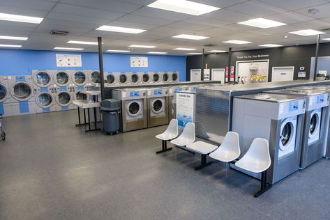 How To Create The Best Laundromat Layout & Design - Laundrylux Laundromat Design, Coin Laundromat, Laundry Marketing, Laundry Delivery, Laundromat Business, Dry Cleaning Business, Fairfax County Virginia, Laundry Business, Laundry Equipment