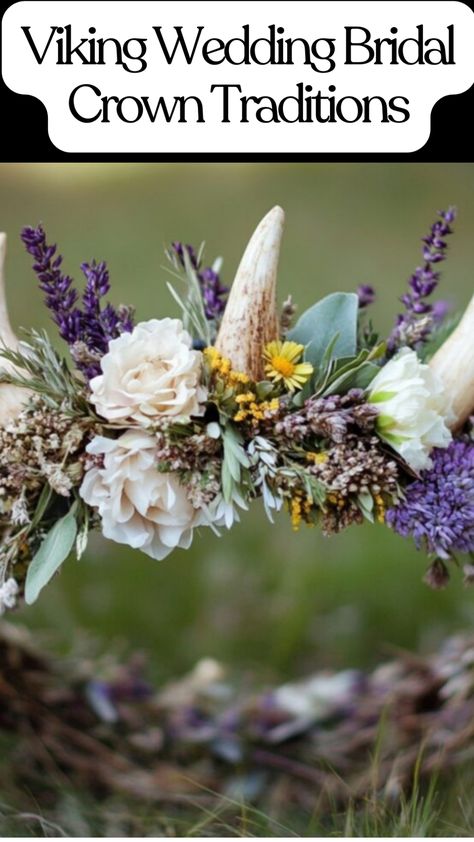 a stunning viking bridal crown Viking Winter Wedding, Viking Bridal Hair, Viking Wedding Decor, Viking Wedding Traditions, Wicca Wedding, Viking Bride, Heathen Wedding, Viking Feast, Druid Wedding