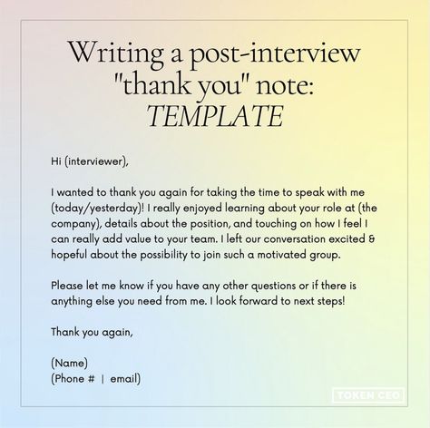 Interview Thank You Notes, Job Interview Prep, Interview Thank You, Business Writing Skills, Job Interview Answers, Interview Help, Thank You Note Template, Job Interview Preparation, Job Interview Advice