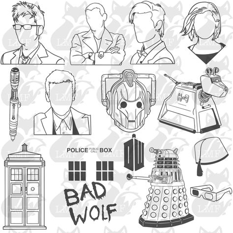 Big Doctor Who SVG big bundle/TARDIS svg/ tardis svg/ sonic screwdriver svg/ Doctor who Cricut cut files. 14 SVGs included! -  #Big #bundleTARDIS #Cricut #Cut #Doctor #Files #Included #screwdriver #sonic #SVG #SVGs #tardis Dr Who Tattoo Gallifreyan, Doctor Who Symbols, Black And White Tardis Tattoo, Doctor Who Cricut, Doctor Who Flash Tattoo, Doctor Who Tshirt, Doctor Who Svg, Doctor Who Tattoo Ideas, Doctor Who Drawing