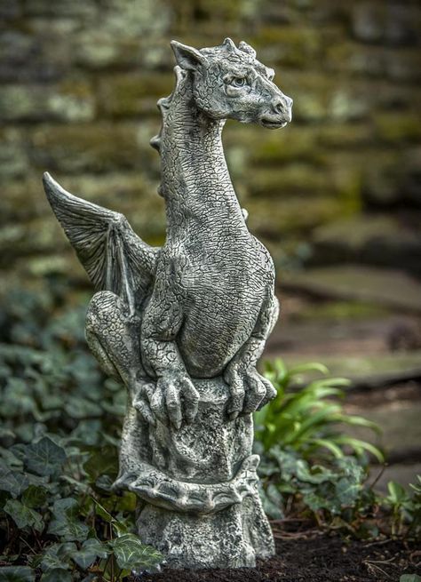 Boring House, Stone Garden Statues, Large Dragon, Dragon Garden, Campania International, Concrete Statues, Dragon Decor, Dragon Sculpture, Dragon Statue