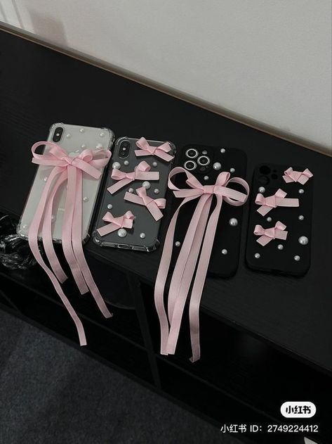 Phone Customization, Coquette Core, Diy Vetement, Pretty Iphone Cases, Case Ideas, Pretty Phone Cases, Pink Bows, Dope Jewelry, Iphone Photos