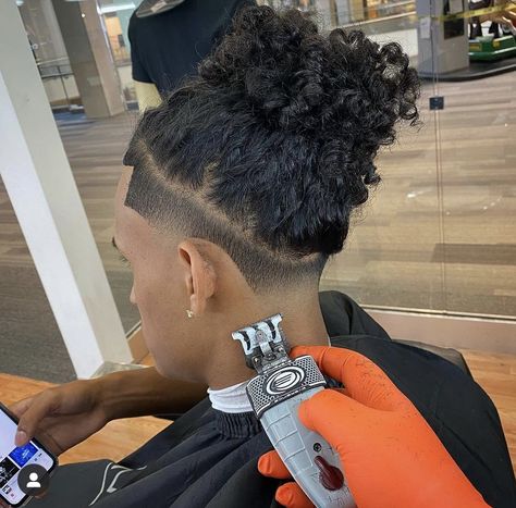 Taper Undercut Long Hair, Taper With Long Hair Boy, Types Of Taper Fades, Man Bun Taper Fade, Man Bun Taper, Taper Fade Curly Hair Men Long, Taper Fade Haircut Long Hair, Low Taper Fade Haircut Long Hair, Low Taper Long Hair