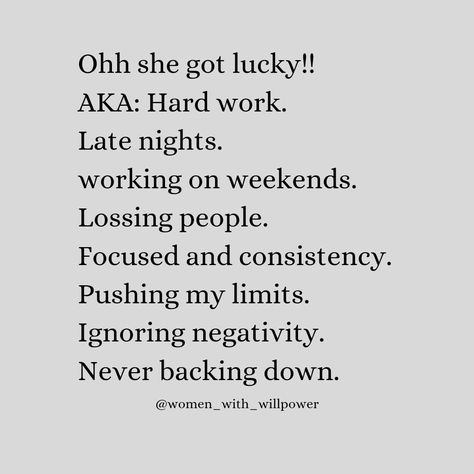 I WORKED HARD FOR SUCCESS DON'T SAY I GOT LUCKY 💗💯 Double tap if you like the post❤️ Follow for more Motivational and Inspirational Quotes @women_with_willpower @women_with_willpower @women_with_willpower #womenempire #hersuccess #sheisstrong #praying #confidentwomen #femalebosstribe #femalehustlermindset #goaldigger #beliveinyourself #selfimprovement #quotesandsayings #happywoman #healthylifestyle #wealthy #lovedandblessed #keepgoing #motivationforyou #inspiringwomen #inspiringquotes #... Working Hard Quotes Women, Hardworking Women Quotes, Work Hard Quotes Women, Hard Working Woman Quotes, Ambition Quotes, Hard Working Women, Quotes Women, Hard Work Quotes, Hard Quotes