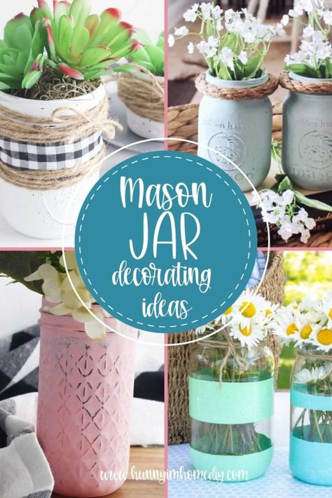 15 Adorable Easter Mason Jar Ideas to Make With Your Family Clear Jar Decor, Big Jar Decorating Ideas, Decorated Jars Ideas, Jar Decoration Ideas, Easter Mason Jar Crafts, Jar Decorating Ideas, Tinted Mason Jars, Jars Decoration Ideas, Jar Decoration