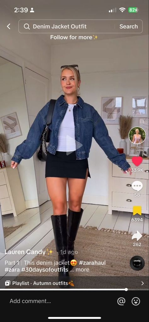 Outfit Denim Skirt, Chicago Outfit, Fall Boots Outfit, Outfit Denim, Concert Outfit Ideas, Skirt Outfits Fall, Denim Jacket Outfit, Nashville Outfits, Date Outfit Casual