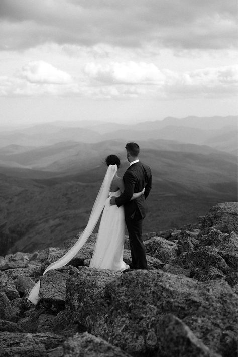 Ellie & Brandon’s hiking elopement on Mount Washington in New Hampshire. These two drove to the summit of Mount Washington, New Hampshire’s largest mountain, and shared their vows overlooking the White Mountains. Click to read more about their day! Mount Washington New Hampshire, Hiking Elopement, Washington Elopement, Mount Washington, White Mountains, Tie The Knot, Adventure Wedding, The Knot, New Hampshire