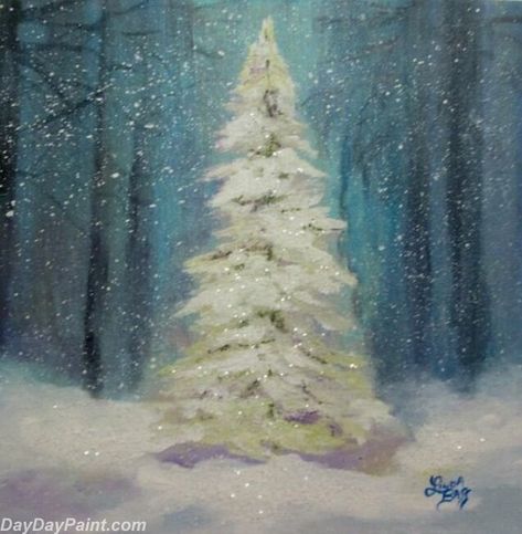 Christmas-Paintings-on-Canvas-CPN033 | Most Beautiful Christ… | Flickr Wine And Canvas, Christmas Paintings On Canvas, A White Christmas, Christmas Tree Painting, Holiday Painting, Desserts Easy, Winter Painting, Thanksgiving Desserts, Christmas Canvas