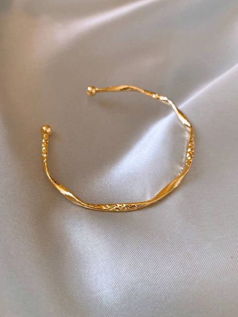 Twist Cuff Bangle | SHEIN USA Open Cuff Bracelet, Cuff Bangles, Cuff Bracelet, Bangles, Twist, Cuff, Bracelet, Free Shipping, Design