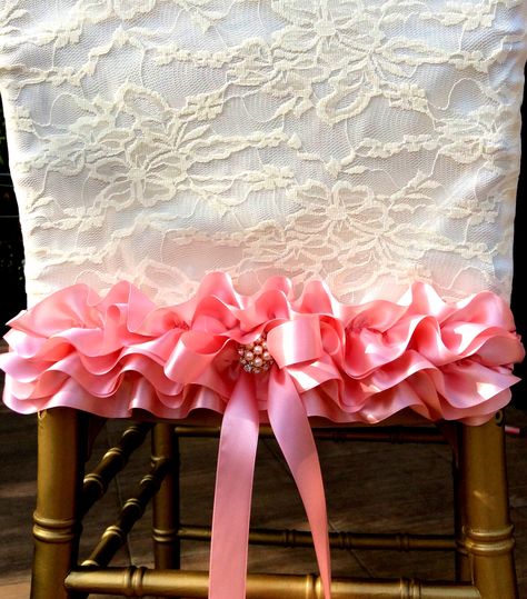 Lace & Frill  - chair cover Lace Chair Covers, Chair Decor, Chair Decorations, Chair Cover, Chair Covers, Chair Design, No Frills, Lace, Design