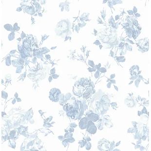 Wayfair | LoveShackFancy Wallpaper You'll Love in 2022 Cabbage Rose Bouquet, Dreamy Sky, Blue Widget, Blue Floral Wallpaper, A Street Prints, Shades Of Light Blue, Wallpaper For Sale, W Wallpaper, Cabbage Rose