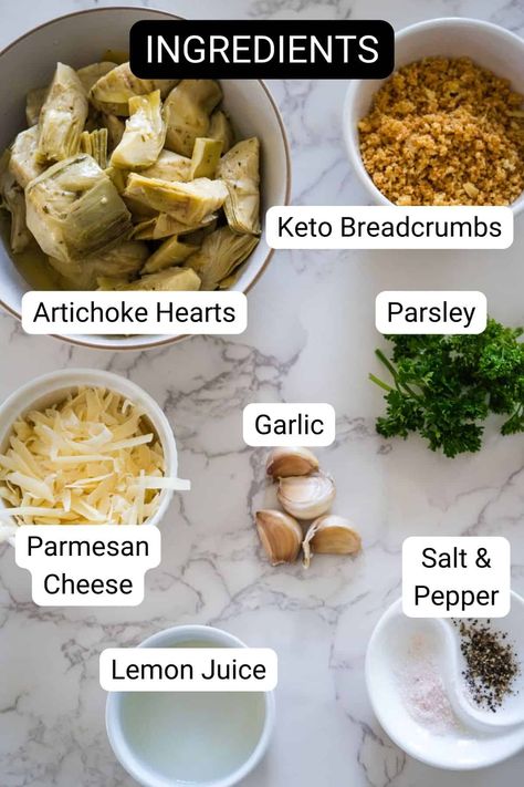 Baked Artichoke Hearts Artichoke Casserole Recipes Italian, Keto Breadcrumbs, Can Artichoke Recipes, Baked Artichoke Hearts, Jarred Artichoke Heart Recipes, Artichoke Heart Recipes, Artichoke Heart Recipes Canned, Baked Artichoke, Canned Artichoke Recipes