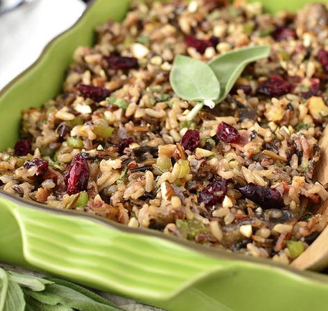 Best Ever Wild Rice Stuffing - Iowa Girl Eats Wild Rice Stuffing Recipes, Rice Stuffing Recipes, Wild Rice Stuffing, Rice Dressing, Gluten Free Stuffing, Rice Stuffing, Christmas Main, Veggie Meals, Iowa Girl Eats