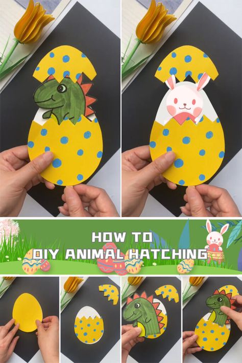 DIY Animal Hatching tuorial Horton Hatches The Egg Craft, Hatching Egg Craft, Horton Hatches The Egg, Egg Hatching, Hatching Egg, Egg Craft, Diy Videos Tutorials, Easy Art Projects, Egg Crafts