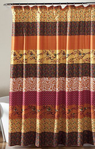 Lush Decor Royal Empire Shower Curtain Tangerine 72 x 72 * Be sure to check out this awesome product. Colors With Orange, Traditional Bathroom Decor, Teen Bathrooms, Boho Shower Curtain, Striped Shower Curtains, Lush Decor, Floral Damask, Shower Liner, Shower Curtain Hooks