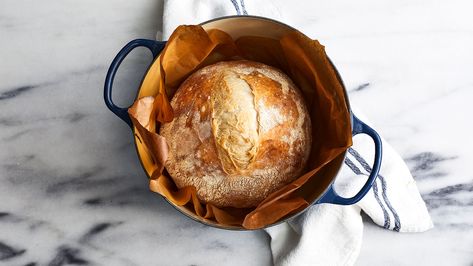 Get the recipe for No-Knead Crusty Boule. Boule Bread Recipe, Boule Recipe, Best Dutch Oven, Dry Measuring Cups, No Knead, Real Simple, Bread Rolls, Loaf Bread, Sourdough Bread