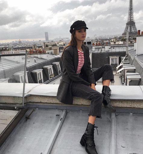 Gabrielle Caunesil, Parisian Look, Parisian Chic Style, Model Looks, Blazer Jeans, Paris Outfits, Outfits With Hats, Looks Chic, Outfit Inspo Fall