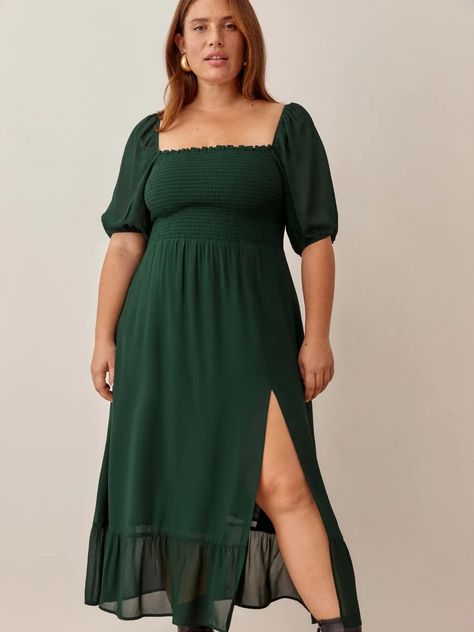 Meadow Dress, Fancy Shop, Midi Dress Plus Size, Reformation Dress, Midi Short Sleeve Dress, Georgette Fabric, Nordstrom Dresses, Popular Style, Square Neck