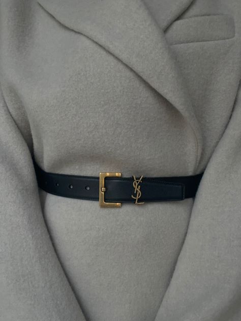 Ysl Belt Outfit, Celine Belt Aesthetic, Old Money Belt, Luxury Chic Black Belt, Yal Belt, Ysl Brooch Outfit, Ysl Silver Belt, Ysl Gold Belt, Ysl Bag Outfit