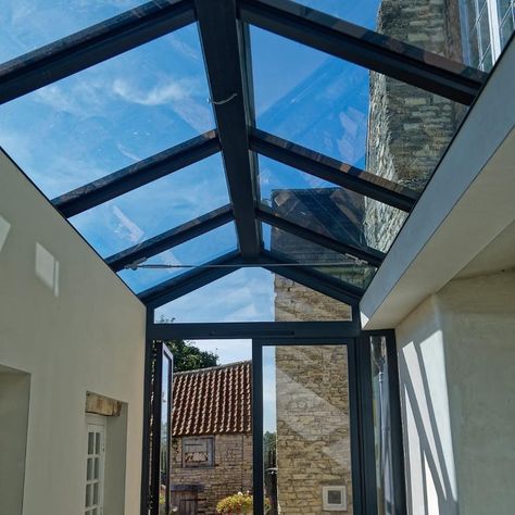 What a stylish new porch area for this lovely client of ours. This contemporary take on a porch with glass roof light and stylish French Doors is certainly upping the style stakes, and is flooding the new porch area with so much natural light. 😎 👌🏼 Instant kerb appeal, creating real visual impact! #hellosunshine #sunnydays #rooflights #frenchdoors #kerbappeal #newentrance #newporch #homereno Porch With Skylights, Kerb Appeal, Porch Roof, Porch Area, Patio Interior, Glass Roof, Back Deck, Roof Light, Home Reno