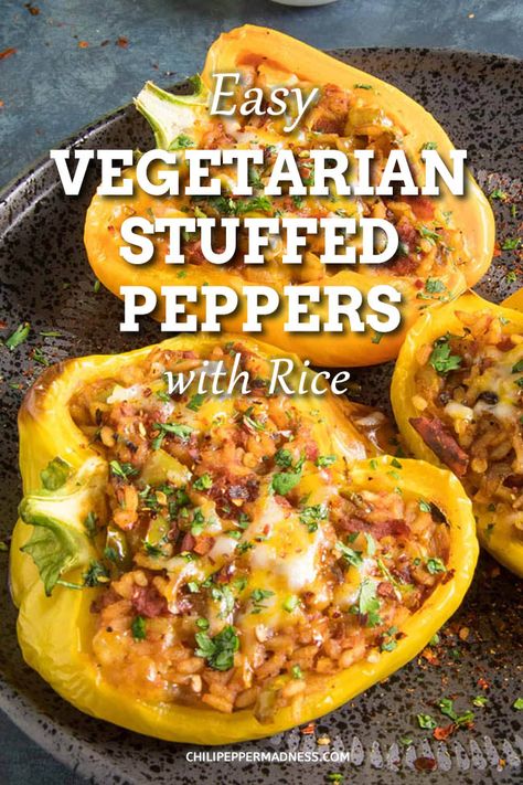 Vegan Stuffed Bell Peppers Rice, No Cheese Stuffed Peppers, Healthy Dinner Recipes Bell Peppers, Easy Stuffed Peppers Vegetarian, Vegetarian Stuffed Bell Peppers With Rice, Veg Stuffed Bell Peppers, Veg Stuffed Peppers, Stuffed Peppers Meatless, Vegetarian Recipes Stuffed Peppers