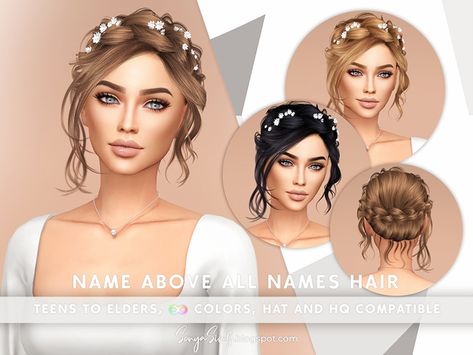 Name Above All Names Hair NOW PUBLIC | SonyaSims on Patreon Kids Hairstyles For Wedding, Sims Medieval, Pelo Sims, Sims 4 Download, Sims 4 Cc Makeup, Sims 4 Dresses, Sims 4 Characters, Hair Kids, The Sims 4 Download