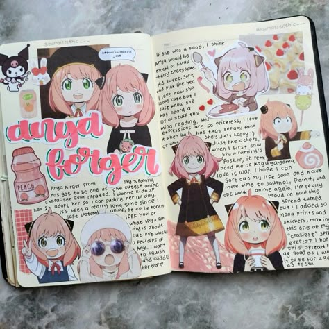 waku waku ! ♡˖° ↳ hii everyone <3 tysm for the support on my last post 💕 I guess I'm back to posting journals again hehe~ How's everyone doing? I've been pretty busy with school and stuff :( this was really fun to make, I printed like 3 sheets of Anya prints for this :D Please look forward to another spread next week (or so)💗 ☁️: #polco #journalling #journal #kpopjournal #animejournal #animejournaling #spyxfamily #anyaforger #yorforger #spyxfamilyfanart #animebujo #bulletjournal #bujo #kpop Character Scrapbook Ideas, Anime Diary Ideas, Character Journal Page, Spy X Family Journal, Character Journal Ideas, Cute Aesthetic Journal Ideas, Anya Journal, Jornal Idea Aesthetics, About Me Bullet Journal