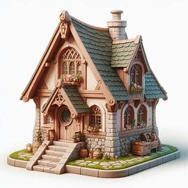 realistic cottage small house cute fairy tale magi - Image Creator from Microsoft Designer Small Medieval House, Cottage Small House, Minecraft Cottage House, Minecraft Reference, Fairy Tale House, Galactic Art, House Flipper, House Cute, Medieval House