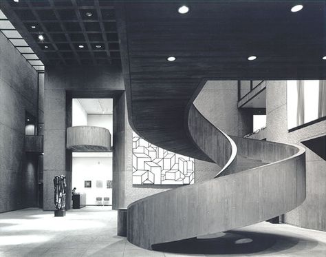 Grand Stairs, Everson Museum, I M Pei, Spiral Staircases, Concrete Stairs, Walter Gropius, Take The Stairs, Interior Stairs, Modern Architecture House