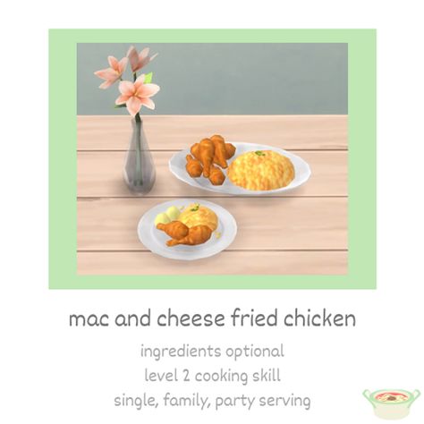 mac and cheese fried chicken | Littlbowbub on Patreon Sims 4 Littlbowbub, Sims 4 Kitchen, Sims 4 Cas Mods, The Sims 4 Pc, Sims 4 Mm Cc, Sims 4 Expansions, Sims 4 Game Mods, Sims 4 Cc Folder, Sims 4 Mm