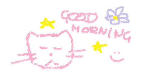 Good Morning Cat Drawing, Wholesome Goodmorning, Good Morning Wholesome, Goodmorning Cute Images Aesthetic, Good Morning Reaction Pic, Goodnight Drawing, Good Morning Kitty, Wholesome Drawings, Goodmorning Cute