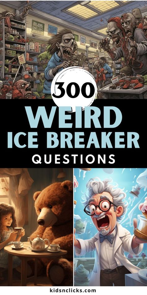 We have 300 weird ice breaker questions for you inside! Turn awkward silences into tons of laughs with these unique questions to get to know someone or questions for road trips. You can even use these weird questions to ponder as weird writing prompts or to ask kids to introduce a new class. The full list of wacky questions is inside! Weird Things To Ask Your Friends, Weird Questions, Weird Questions To Ask, Classroom Assistant, Awkward Questions, Questions To Ponder, Questions To Get To Know Someone, Ice Breaker Questions, Tricky Questions