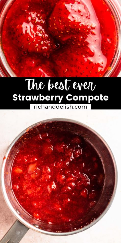 This easy strawberry compote can be made with fresh or frozen strawberries, takes 20 minutes from start to finish, and is a perfect way to use up ripe strawberries! Homemade Coconut Ice Cream, Gluten Free Strawberry Shortcake, Leftover Strawberries, Ice Cream Yogurt, Instant Pot Yogurt, Compote Recipe, Coconut Chia Pudding, Avocado Chocolate Mousse, Strawberry Compote