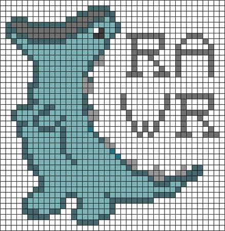 Dinosaur Graphgan Crochet, Dinosaur Tapestry Crochet, Pixel Art Pattern Funny, Dinosaur Alpha Pattern, Pixel Art Dinosaur, Dinosaur Pixel Art, Run Video, Crochet Sweater Design, Modele Pixel Art