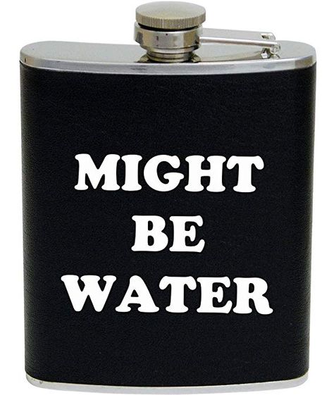 Funny Guy Mugs Might Be Water Stainless Steel 7oz Hip Flask, Black: Flasks Click image to check it out* (affiliate link) | #uniqueproducts #coolproducts #unique #products #novelty #funproducts #collectible #flask Painted Flask, Utensil Drawer Organization, Travel Utensils, Kitchen Utensil Organization, Liquor Flask, Funny Guy, Diy Quotes, The Artist Movie, Weird Funny