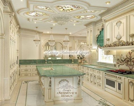 Kitchen Ideas Outdoor, Baroque Interior Design, Interior Design New York, Rococo Interior, Home Decor Ideas Kitchen, Decor Kitchen Ideas, Baroque Interior, Elegant Kitchen Design, Antonovich Design