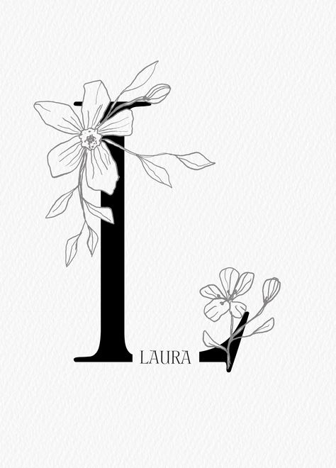 Personalised Illustrated Letter L Birthday Card | Hallmark UK graphicdesigners #restaurant_logo #logotips #designdaily L Calligraphy Letter, L Embroidery Letter, L Tattoo Initial, Stylish Alphabets Name, L Initial Tattoo, Letter L Calligraphy, Letter L Logo Design, Letters With Flowers, Draw Letters