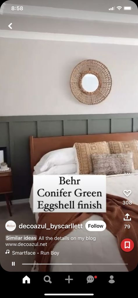 Conifer Green Behr, Behr Conifer Green, Accent Wall Paint Colors, Montana House, Charcoal Paint, Green Accent Walls, Painted Bathroom, Bathroom Accent Wall, Accent Wall Paint