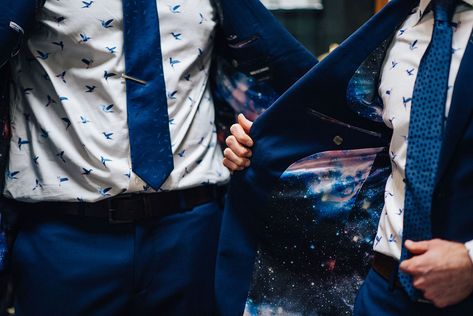 This astronomer's celestial-inspired wedding is literally out of this world Dyer Observatory navy blue tuxedos space constellations stars astronomy telescope Celestial Masquerade, Space Constellations, Planetarium Wedding, Celestial Wedding Theme, Stars Astronomy, Quinceanera Theme, Astronomy Telescope, Wedding Reception Activities, Edgy Leather Jacket