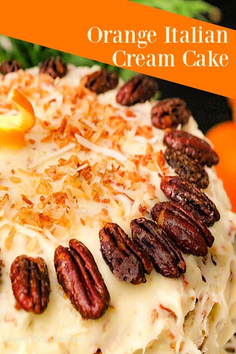 Williamsburg Orange Cake Recipe, Orange Coconut Cake, Orange Cream Cake, Orange Pound Cake Recipe, Orange Curd, Delicious Holiday Desserts, Southern Pecan Pie, Thanksgiving Desserts Table, Best Pecan Pie