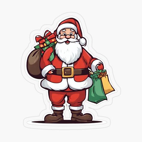 Get my art printed on awesome products. Support me at Redbubble #RBandME: https://www.redbubble.com/i/sticker/Jolly-Santa-Claus-with-Gifts-Festive-Holiday-Artwork-by-FloraSkylark29/155050341.O9UDB?asc=u Christmas Window Painting, Holiday Artwork, Jolly Santa, Colorful Gifts, Christmas Window, Window Painting, Festive Holiday, Holiday Festival, Santa Claus