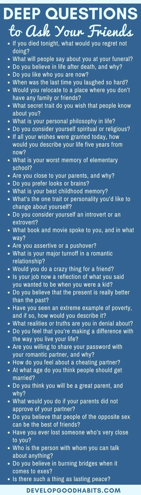 deep questions to ask your friends Questions To Ask People, Convo Starters, Conversation Starter Questions, Deep Conversation Topics, Questions To Get To Know Someone, Random Questions, Conversation Questions, Deep Questions To Ask, Truth Or Dare Questions