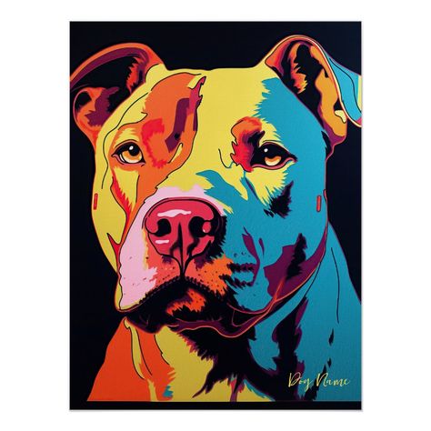 Helios Art, American Stafford, Pitbull Art, Dog Pop, Pop Art Images, Dog Pop Art, Dog Painting, Things To Paint, Watercolor Cat