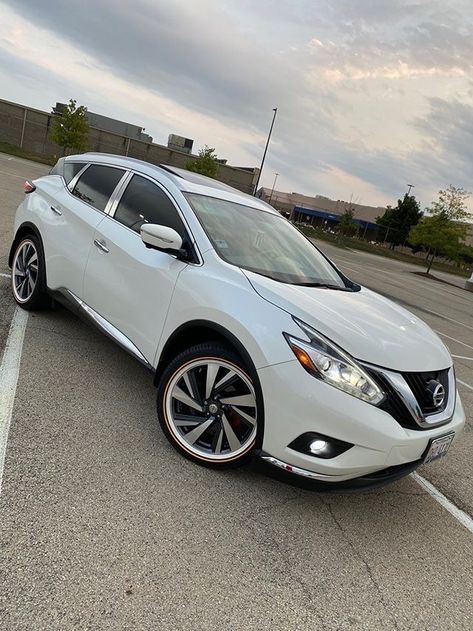 #SundaySubmission Big Thanks to Mr. Soto in Chicago Illinois for sending in his 2015 Nissan Murano Platinum AWD on Vogues 😎 #Nissan | #NissanMurano | #Vogues Nissan Murano Accessories, Nissan Murano 2005, 2024 Prayer, White Nissan, Car Obsession, White Suv, Wall Pics, First Cars, Prayer List