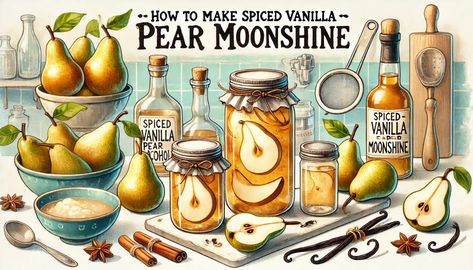 How to Make Spiced Vanilla Pear Moonshine Pear Moonshine, Moonshine Recipes, A Drink, Yummy Drinks, Fall And Winter, Pear, Vanilla, Essence, Clock