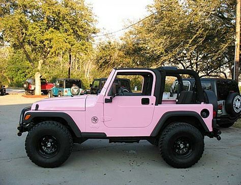 Pink Two Door Jeep Wrangler, Pink Keep Wrangler, Light Pink Jeep Wrangler, White Jeep With Pink Accents, Pink Jeep Aesthetic, Light Pink Jeep, Pink Wrangler, Pink Jeep Wrangler, Two Door Jeep Wrangler