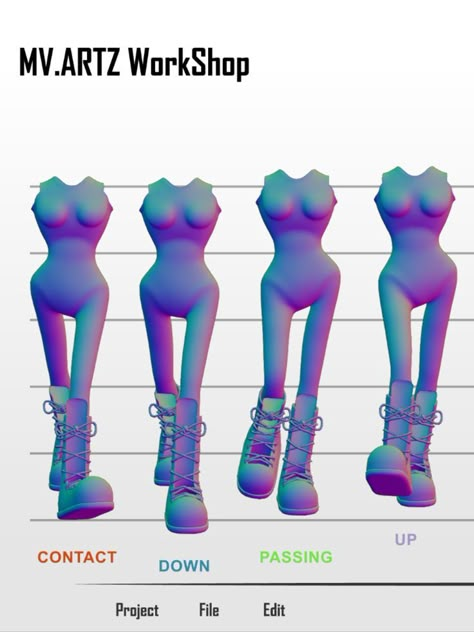 Female Walking Pose, Walk Cycle Back View, Walk Cycle Frame By Frame, Walk Cycle Key Poses, Human Walk Cycle Reference, Walk Cycle Front View, Front Facing Walk Cycle, Front Walk Cycle, Walk Cycle Animation