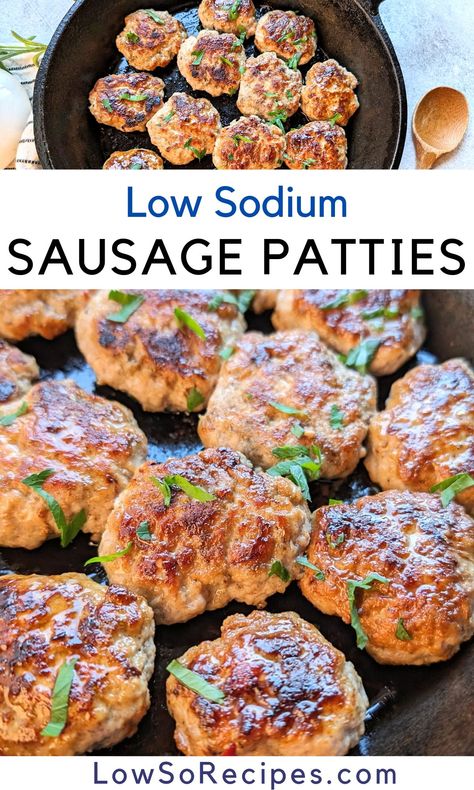 Low Sodium Sausage Patties Low Sodium Buns, Low Sodium Sausage Gravy, Low Sodium Paleo Recipes, Low Sodium Breakfast Sausage, Low Sodium Pizza Toppings, Ms Dash Seasoning Recipes, Low Sodium Smoker Recipes, No Salt Breakfast Recipes, Low Sodium Breakfast Casserole Recipes